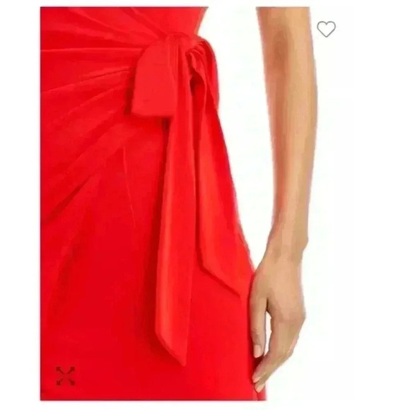 NWT Cinq à Sept Delia Sleeveless Faux Wrap Dress Women's 6 Red Chili Peppers - Picture 8 of 15